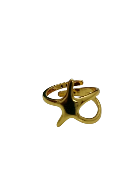 Starlit Wave Starfish Ring