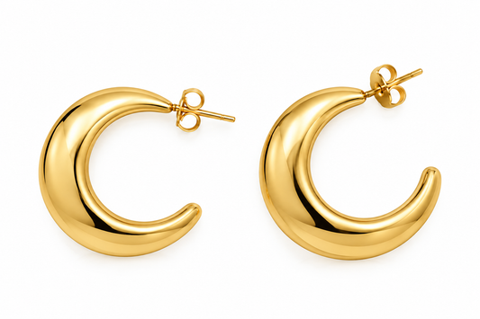 Luneclat - Crescent Stud Earrings