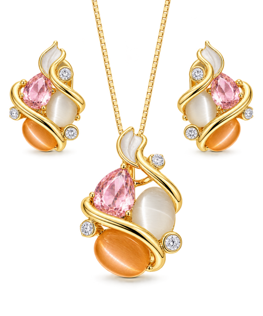 Sunlit Swirl Necklace Set