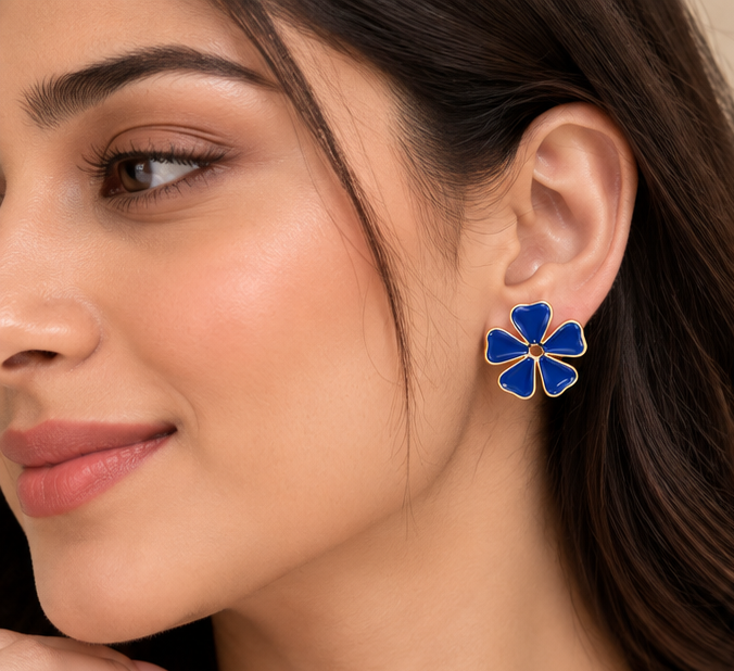 Cobalt Bloom Earrings
