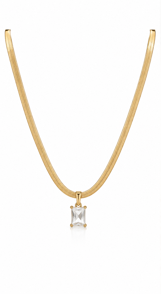 Sleek Solitaire Necklace