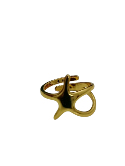 Starlit Wave Starfish Ring