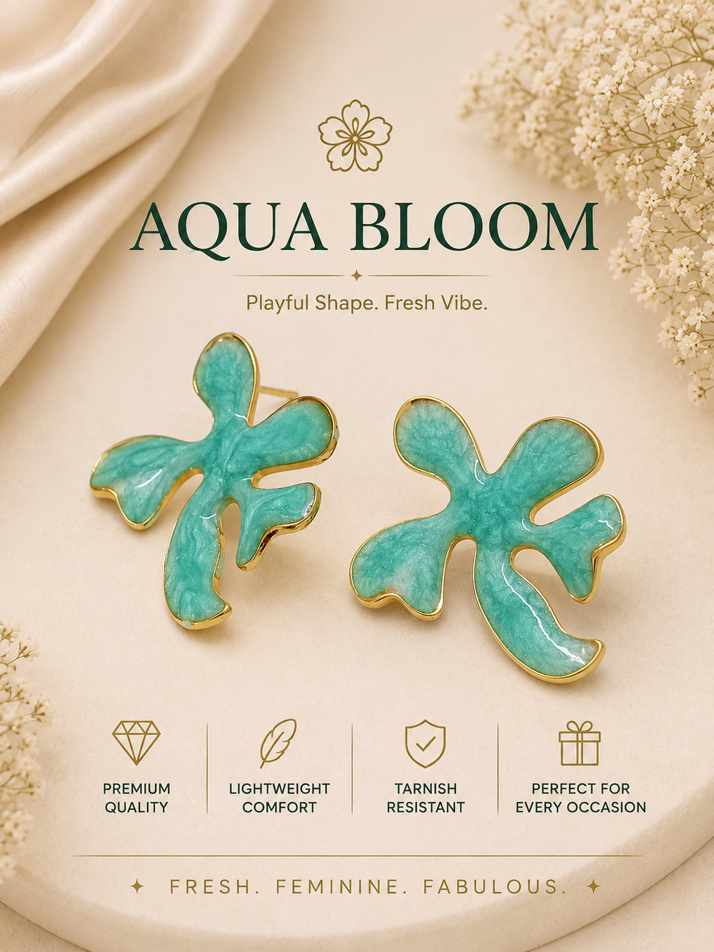 Aqua Bloom Earrings