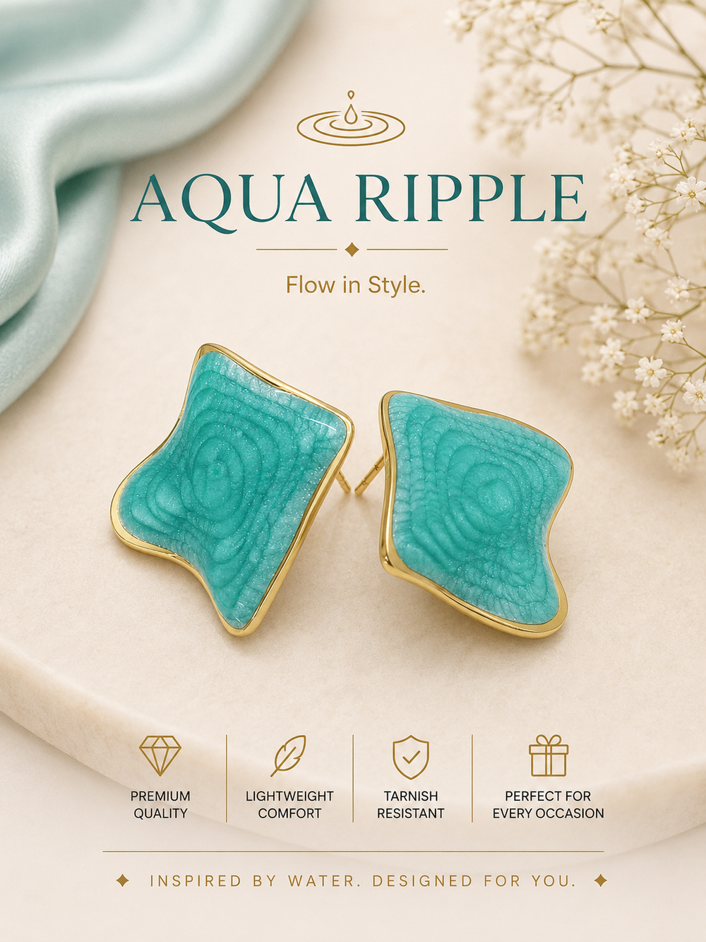 Aqua Ripple Earrings