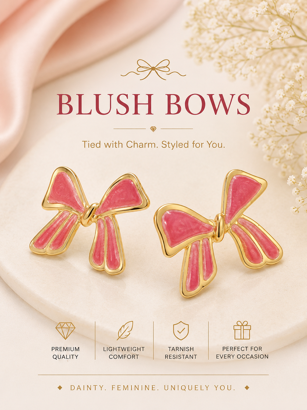Blush Bows Earrings