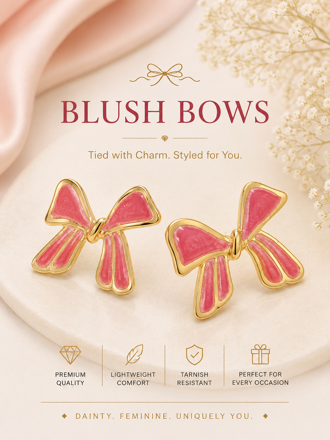 Blush Bows Earrings