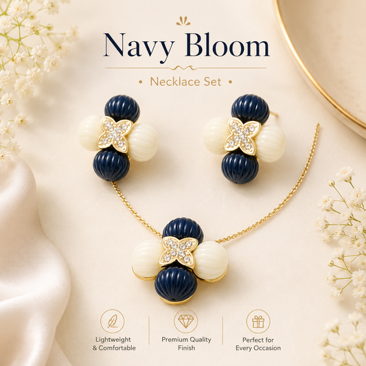 Navy Bloom Necklace