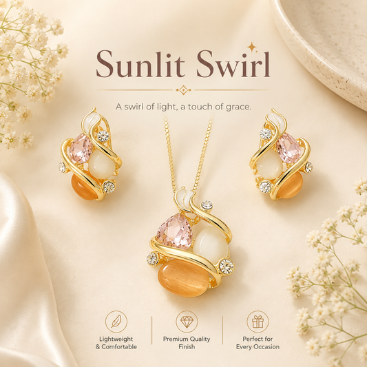 Sunlit Swirl Necklace Set