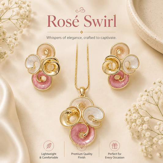 Rose Swirl Necklace Set