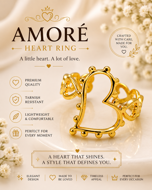 Amore Heart Open Ring