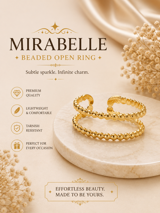 Mirabelle - Beaded Open Ring