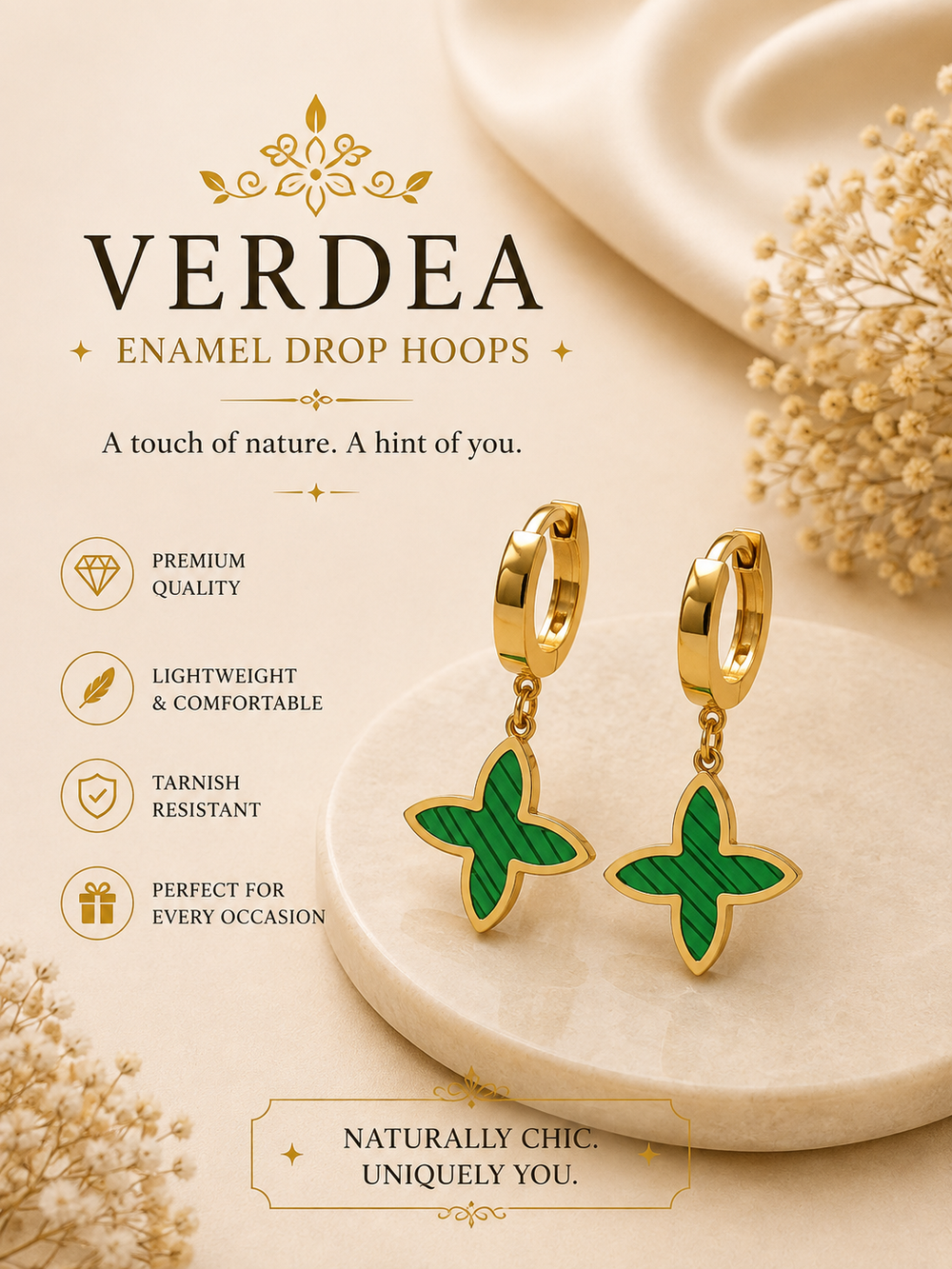 Verdea - Enamel Drop Hoops