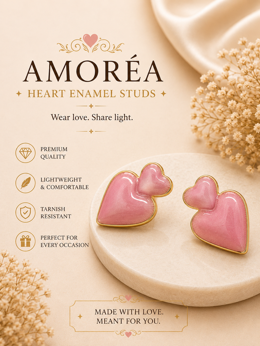 Amorea - Heart Enamel Stud