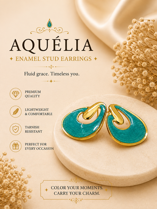 Aqualia - Enamel Stud Earrings