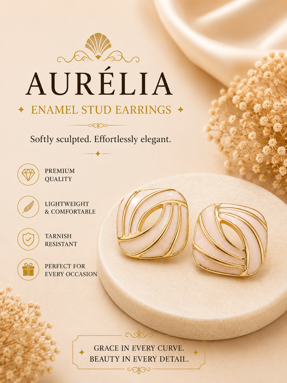 Aurelia - Enamel Stud Earrings