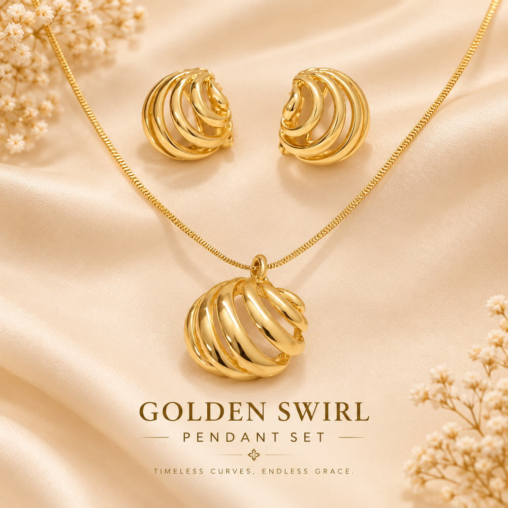 Golden Swirl Pendant Set