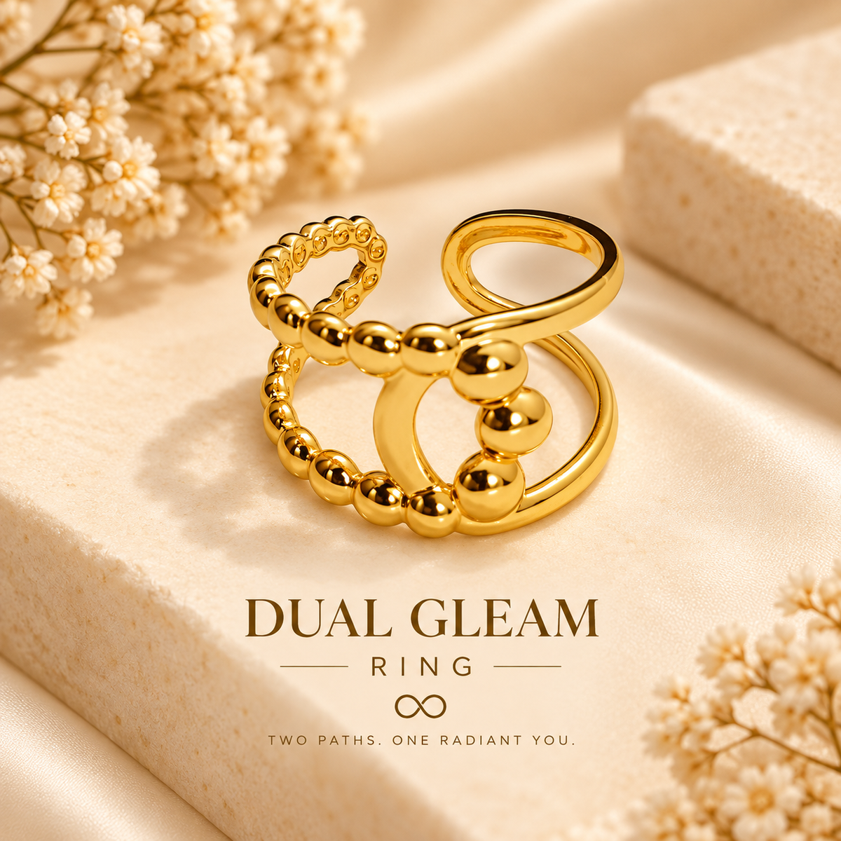 Dual Gleam Open Ring