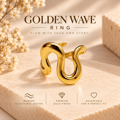 Golden Wave Ring