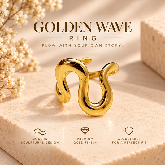 Golden Wave Ring