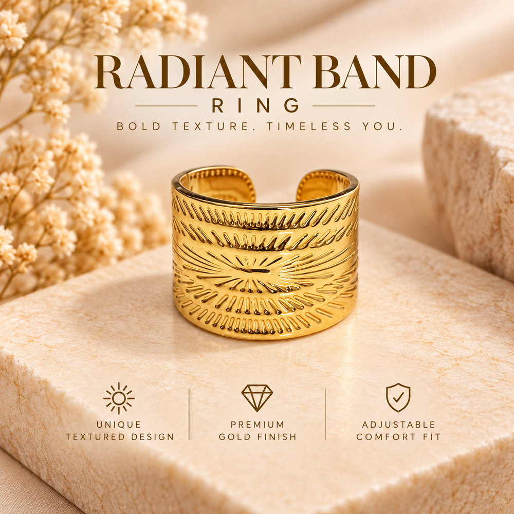 Radiant Gold Cuff Ring