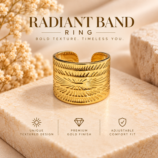 Radiant Gold Cuff Ring