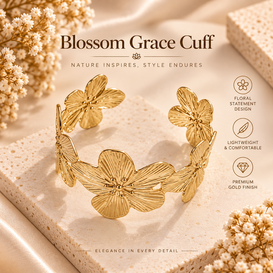 Blossom Grace Gold Cuff
