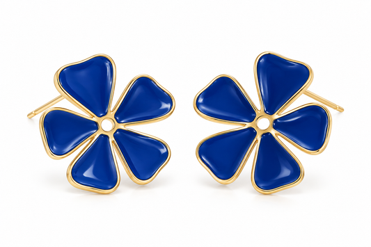 Cobalt Bloom  Earrings