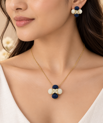 Navy Bloom Necklace