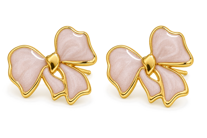 Bouquee - Enamel Bow Stud Earrings