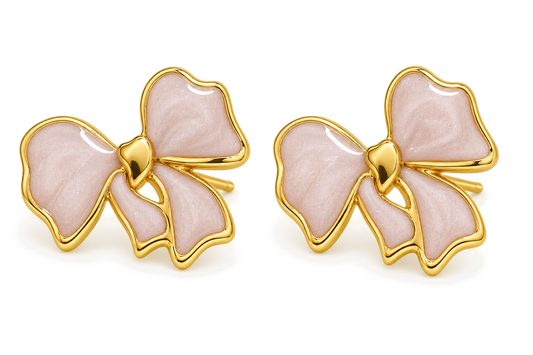 Bouquee - Enamel Bow Stud Earrings