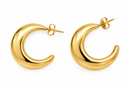 Luneclat - Crescent Stud Earrings