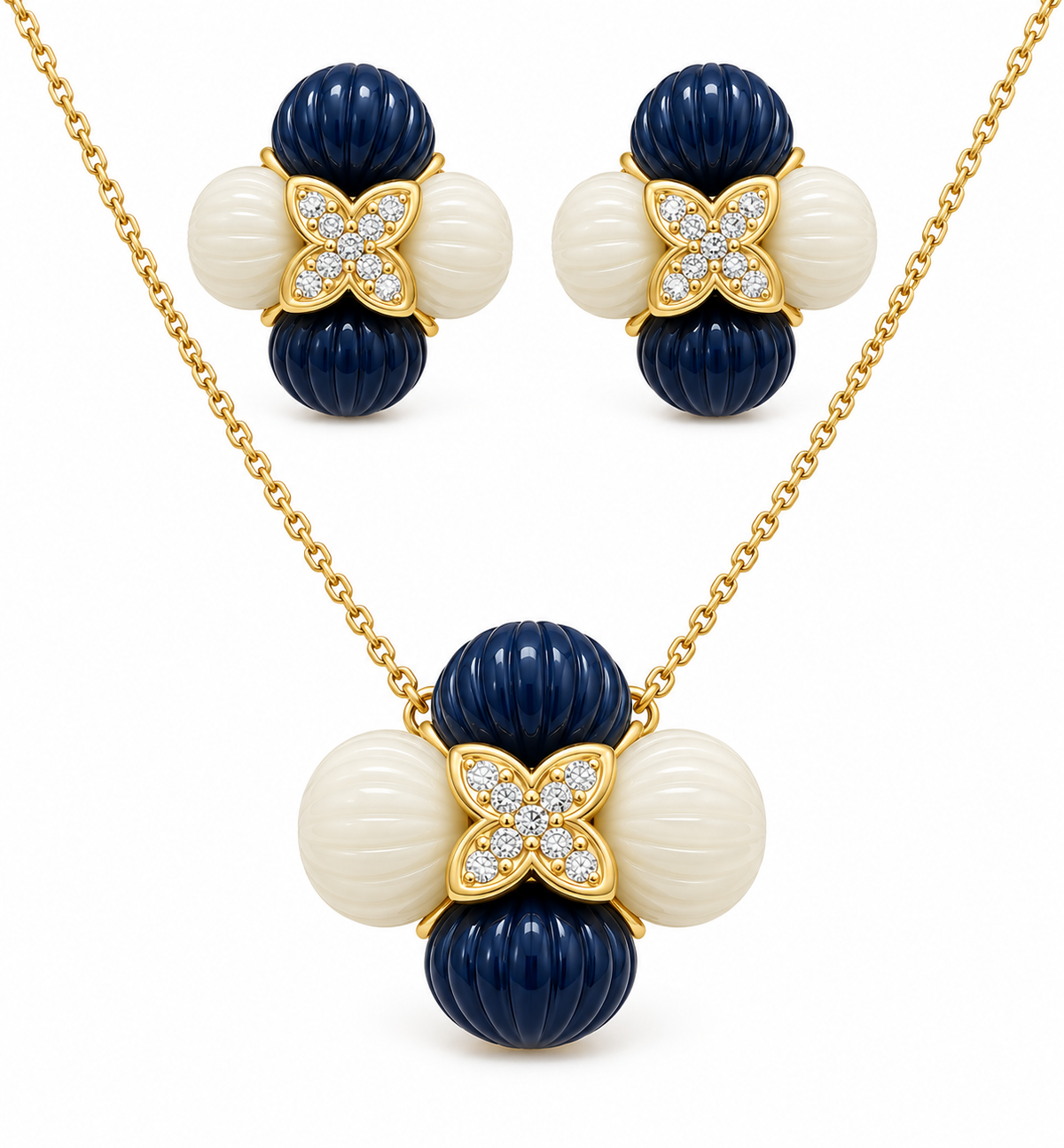 Navy Bloom Necklace
