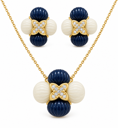 Navy Bloom Necklace
