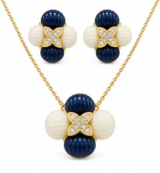 Navy Bloom Necklace