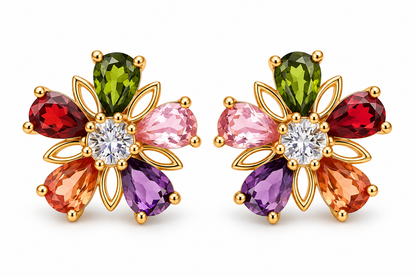 Petal Hues Multicolor Floral Earrings
