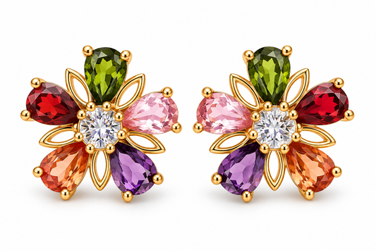 Petal Hues Multicolor Floral Earrings