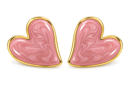 Rosé Duo Heart Earrings