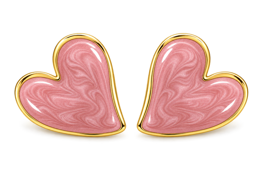 Rosé Duo Heart Earrings