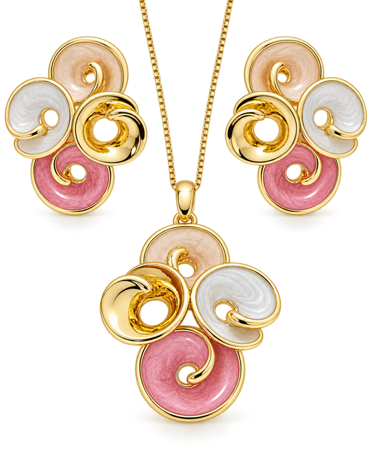 Rose Swirl Necklace Set