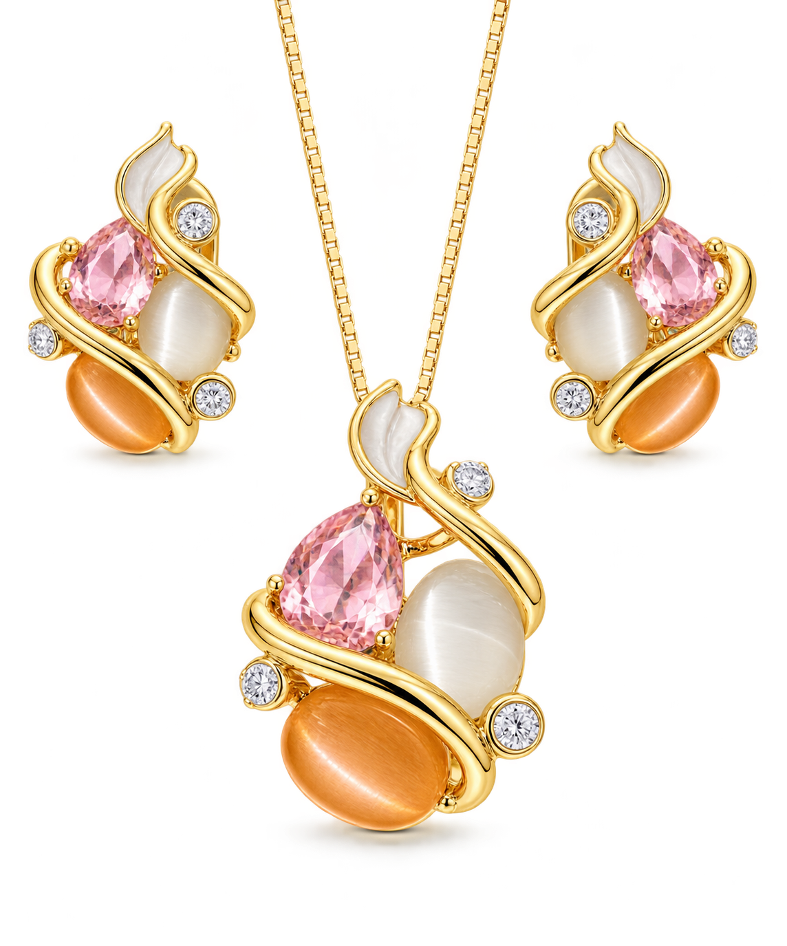 Sunlit Swirl Necklace Set