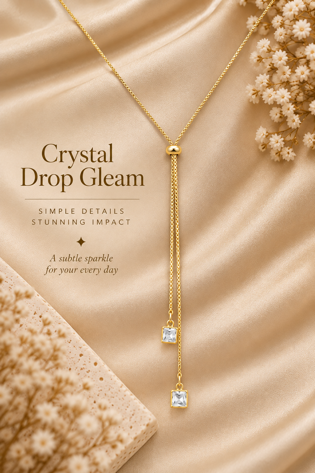 Crystal Drop Gleam Necklace