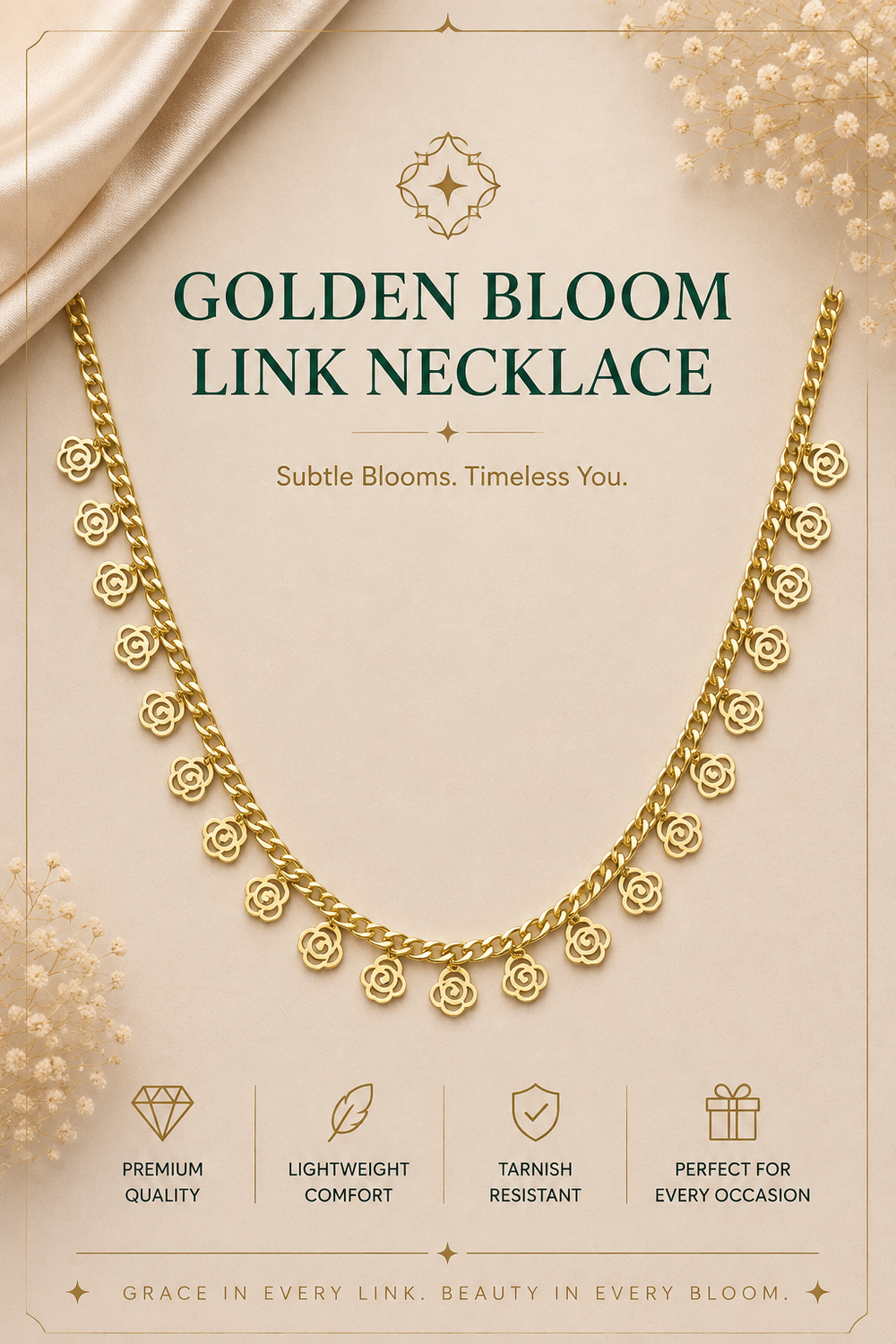 Golden Bloom Link Necklace