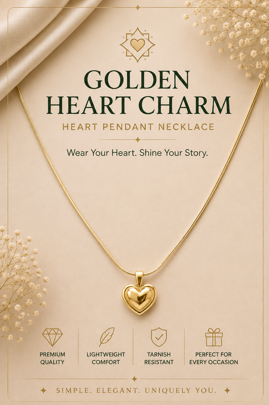 Golden Heart Charm Necklace