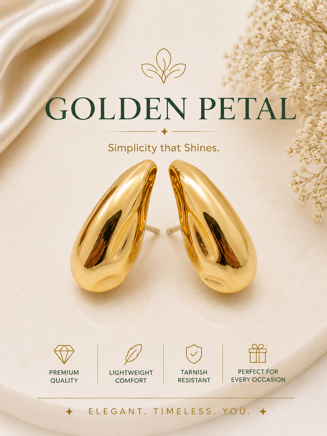 Golden Petal Earrings