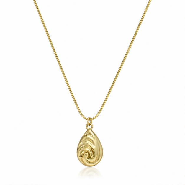 Golden Swirl Drop Necklace