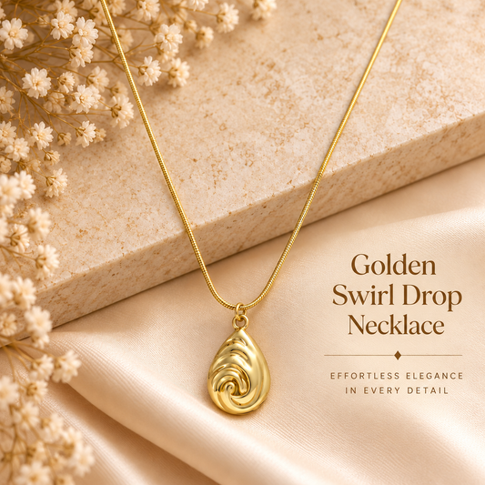 Golden Swirl Drop Necklace