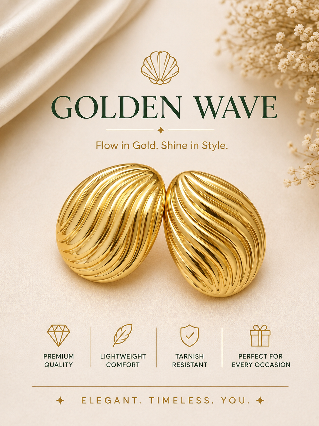 Golden Wave Earrings