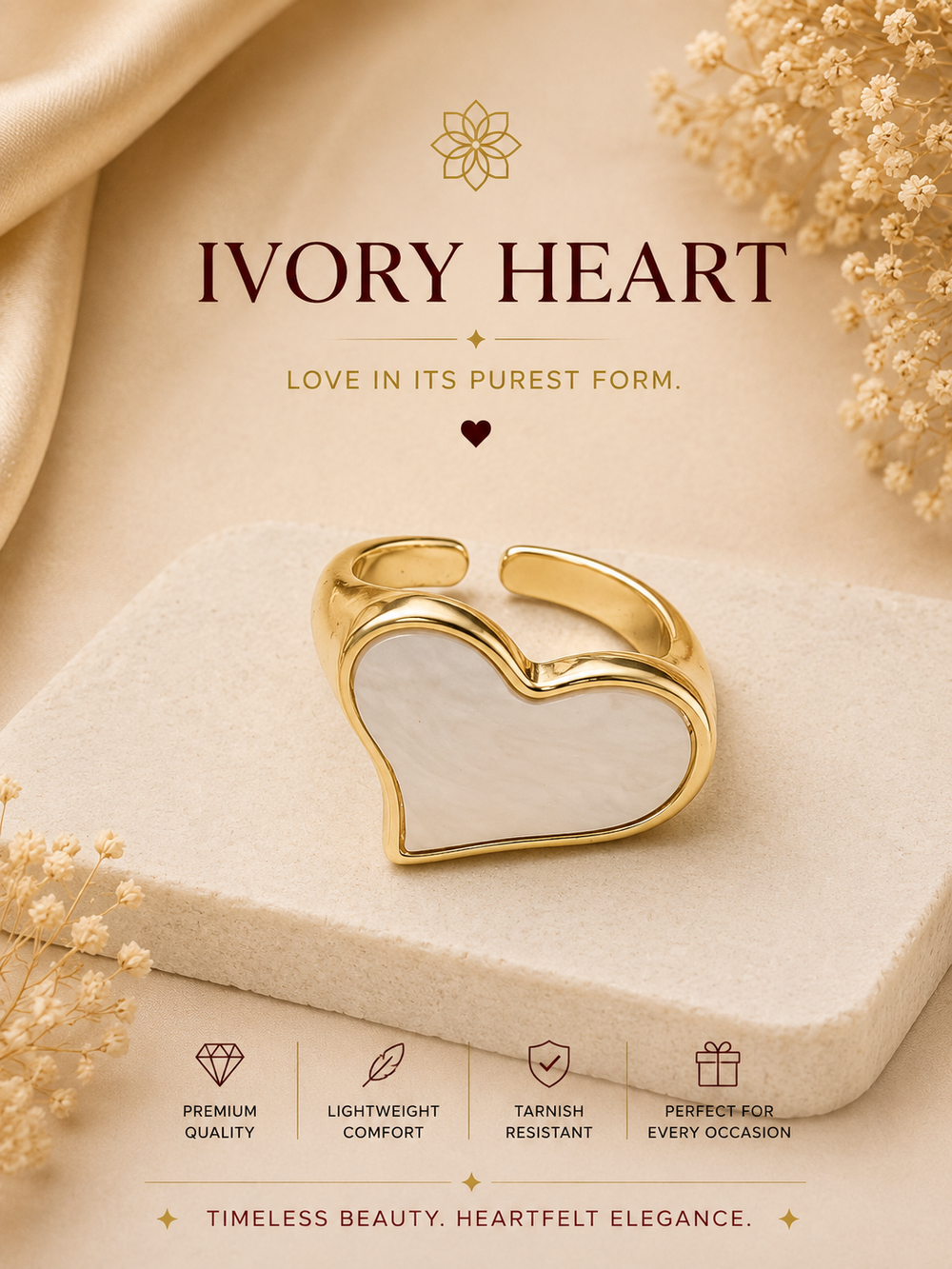 Ivory Heart Ring