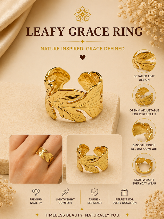 Leafy Grace Adjustable Ring