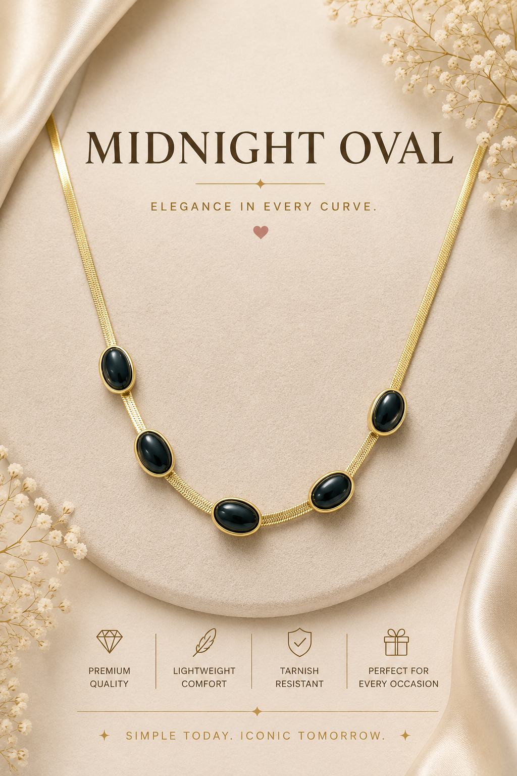 Midnight Oval Necklace